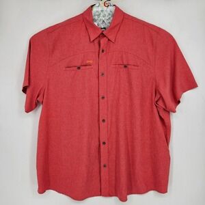 GameGuard 1053 Shirt Mens 3X Vented Button Up Fishing Short Sleeve Red
